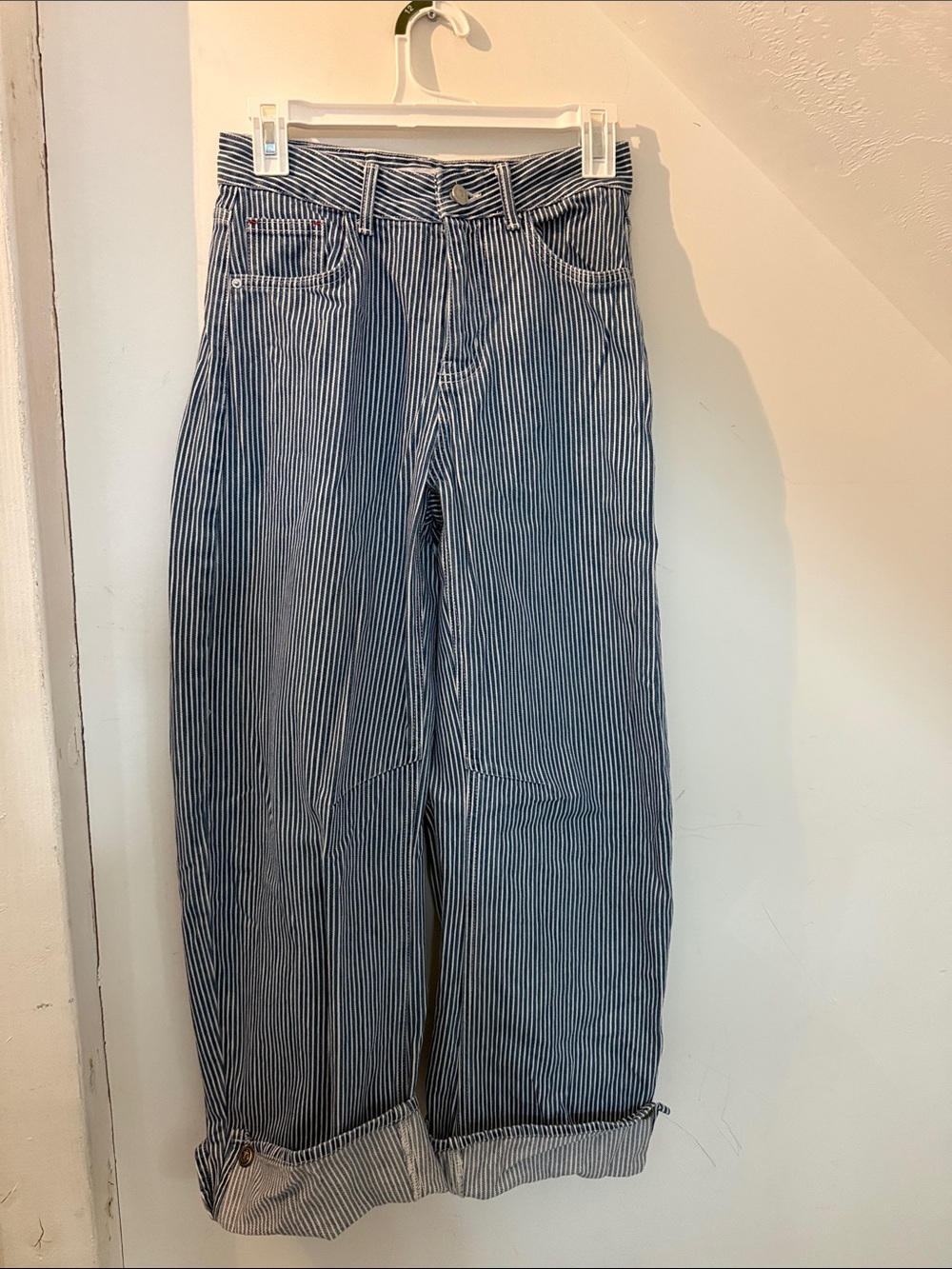 Women's Relaxed Striped Blue Jeans
